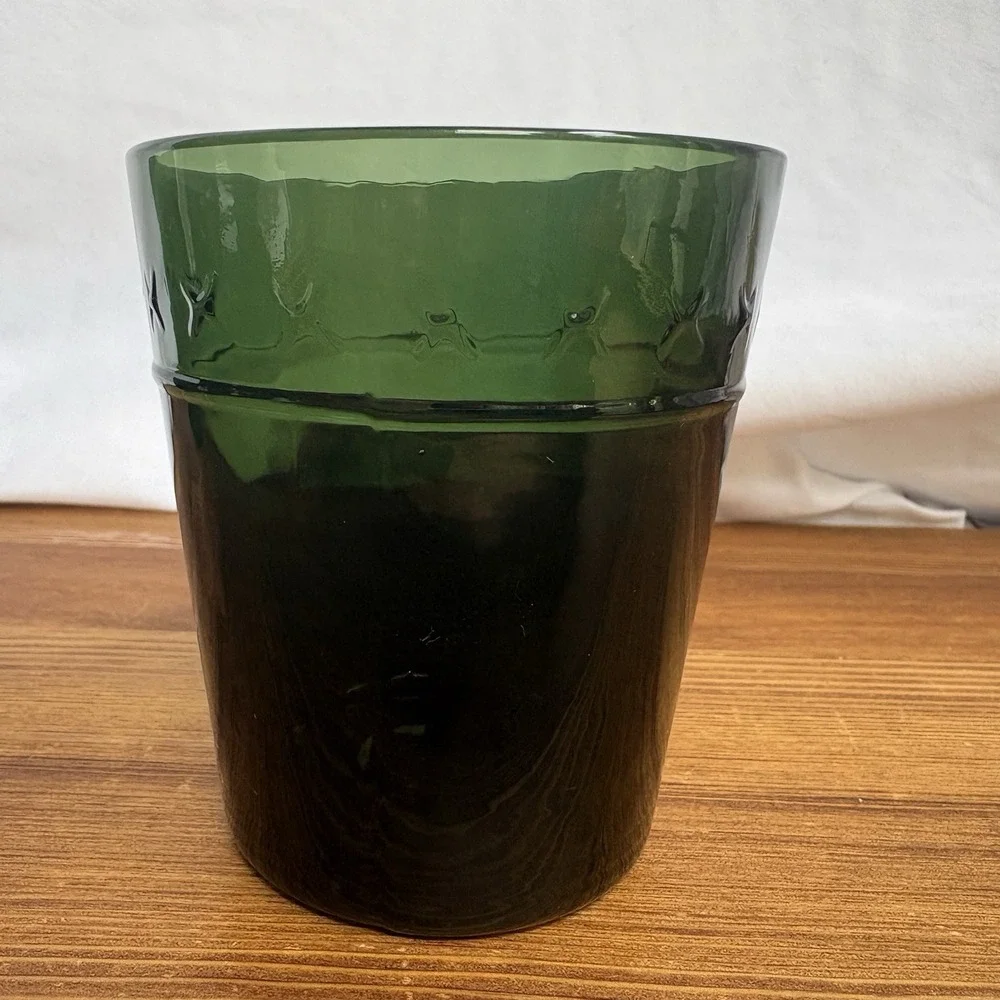 Vintage Green Glass Tumblers Set of 4 3.5